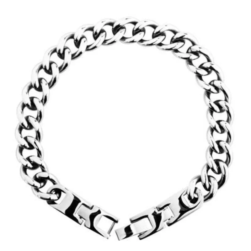 1/4" Curbed Chain Stainless Steel Bracelet