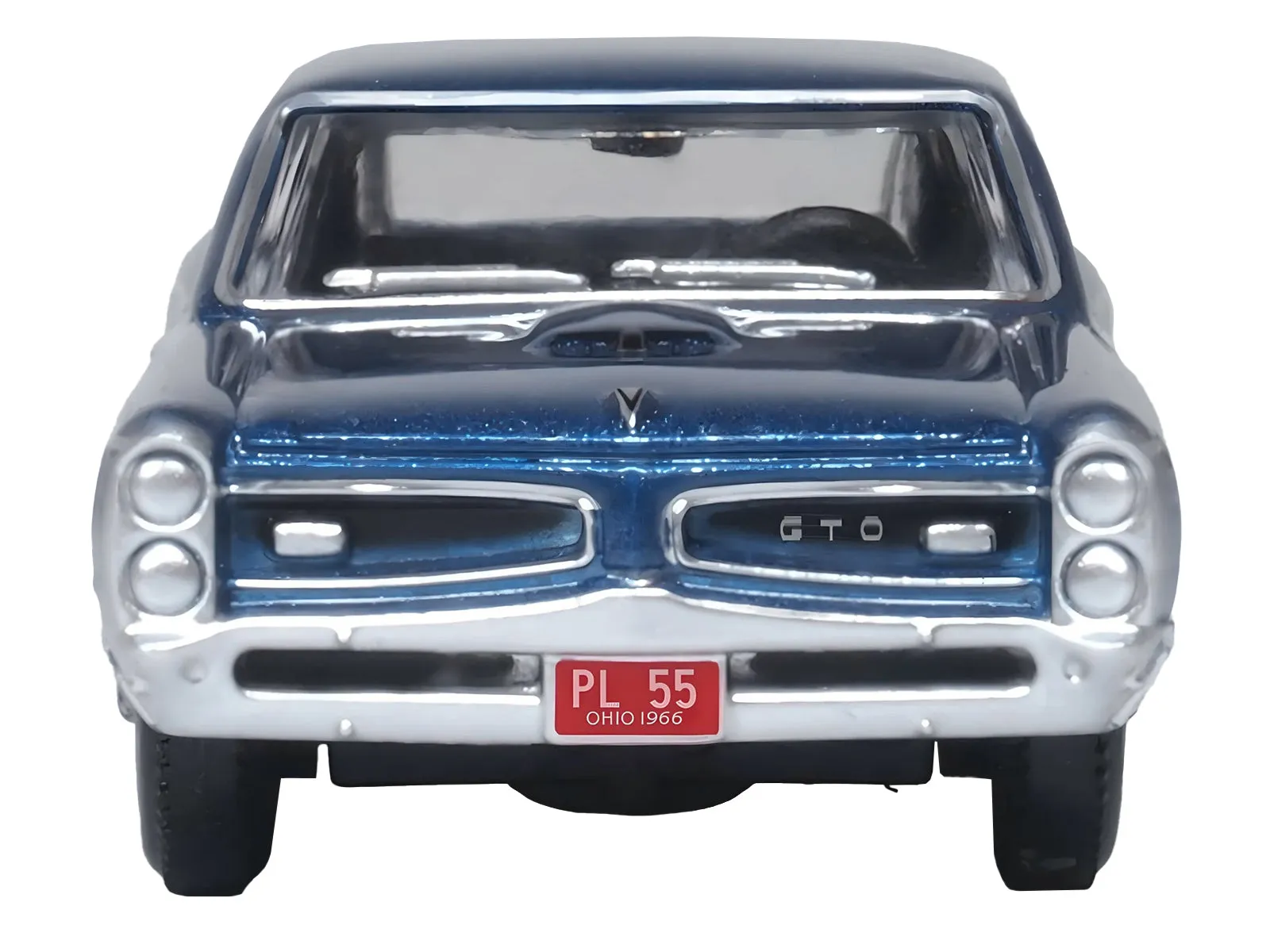 1966 Pontiac GTO Fontaine Blue Metallic 1/87 (HO) Scale Diecast Model Car by Oxford Diecast