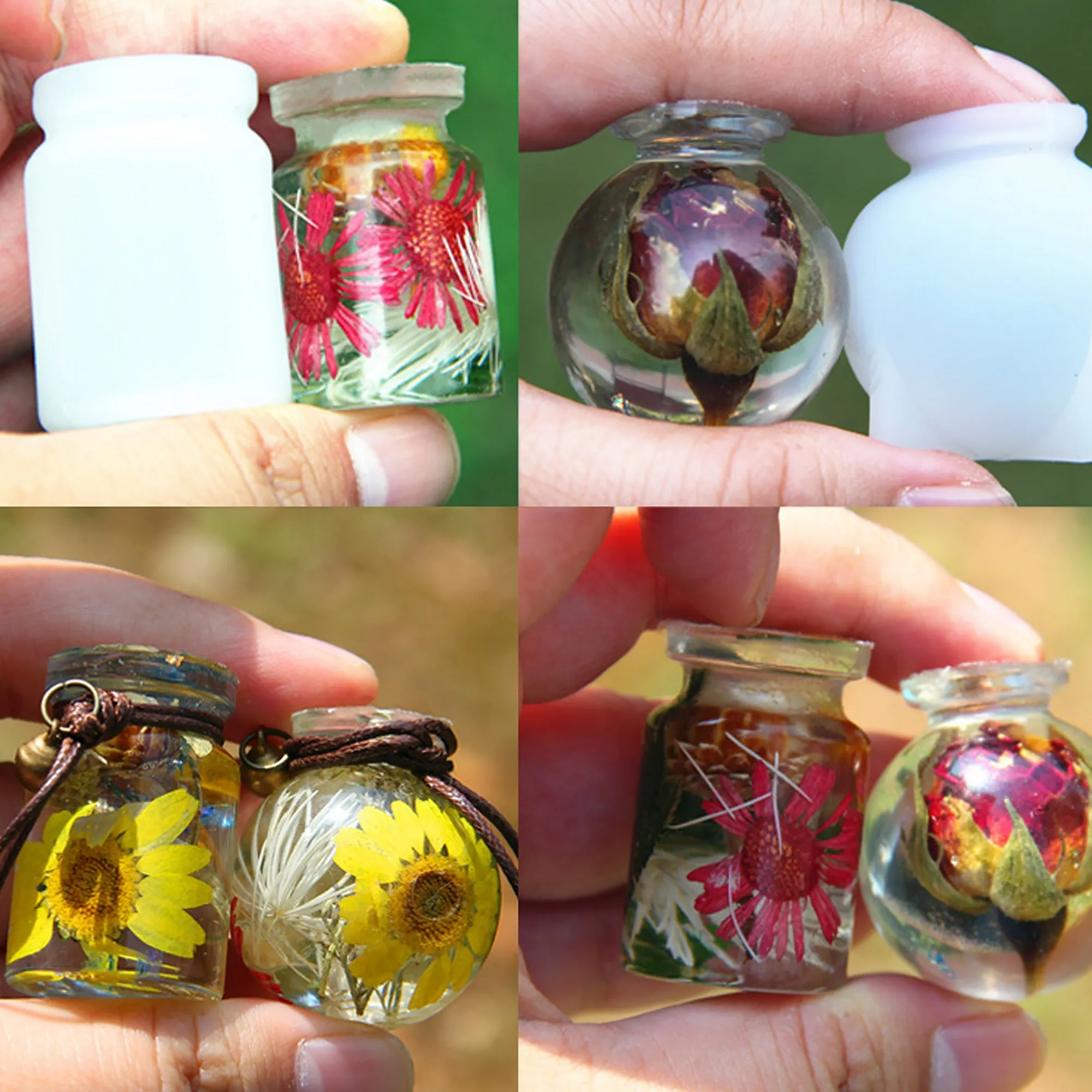 1set Small Bottle Silicone Mold, Resin Bottle Pendant Mold, Drifting Bottle Necklace Mold, 3D Bottle Earrings 10405750