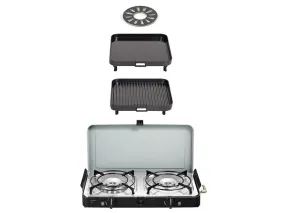 2 Cook 3 Pro Deluxe - Portable 3 Piece Gas Barbeque/Camp Cooker