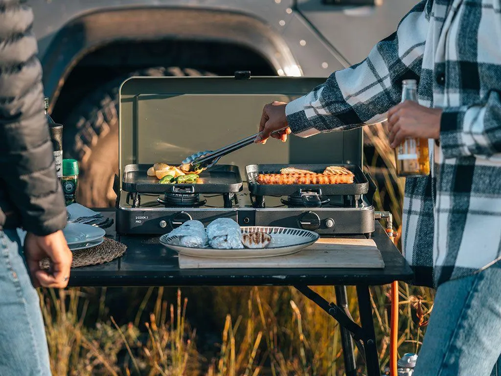 2 Cook 3 Pro Deluxe - Portable 3 Piece Gas Barbeque/Camp Cooker