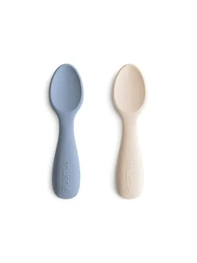 2-Pack Silicone Toddler Starter Spoons, Tradewinds/Shifting Sand