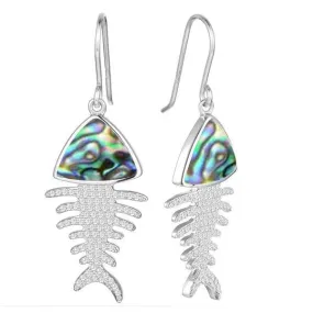 Abalone Fishbone Earrings