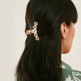 Accessorize London Gold Metal Circles Hair Claw Clip