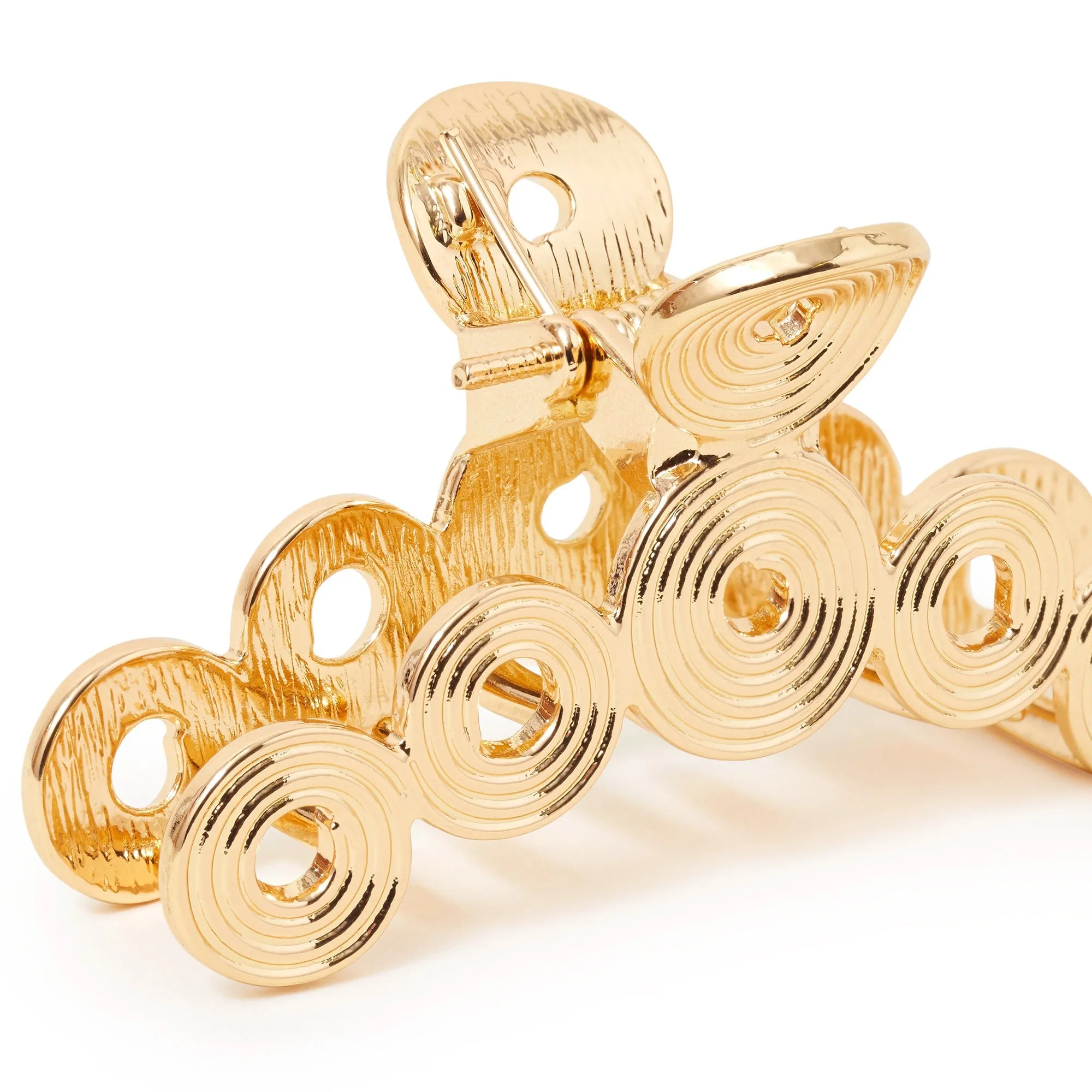 Accessorize London Gold Metal Circles Hair Claw Clip