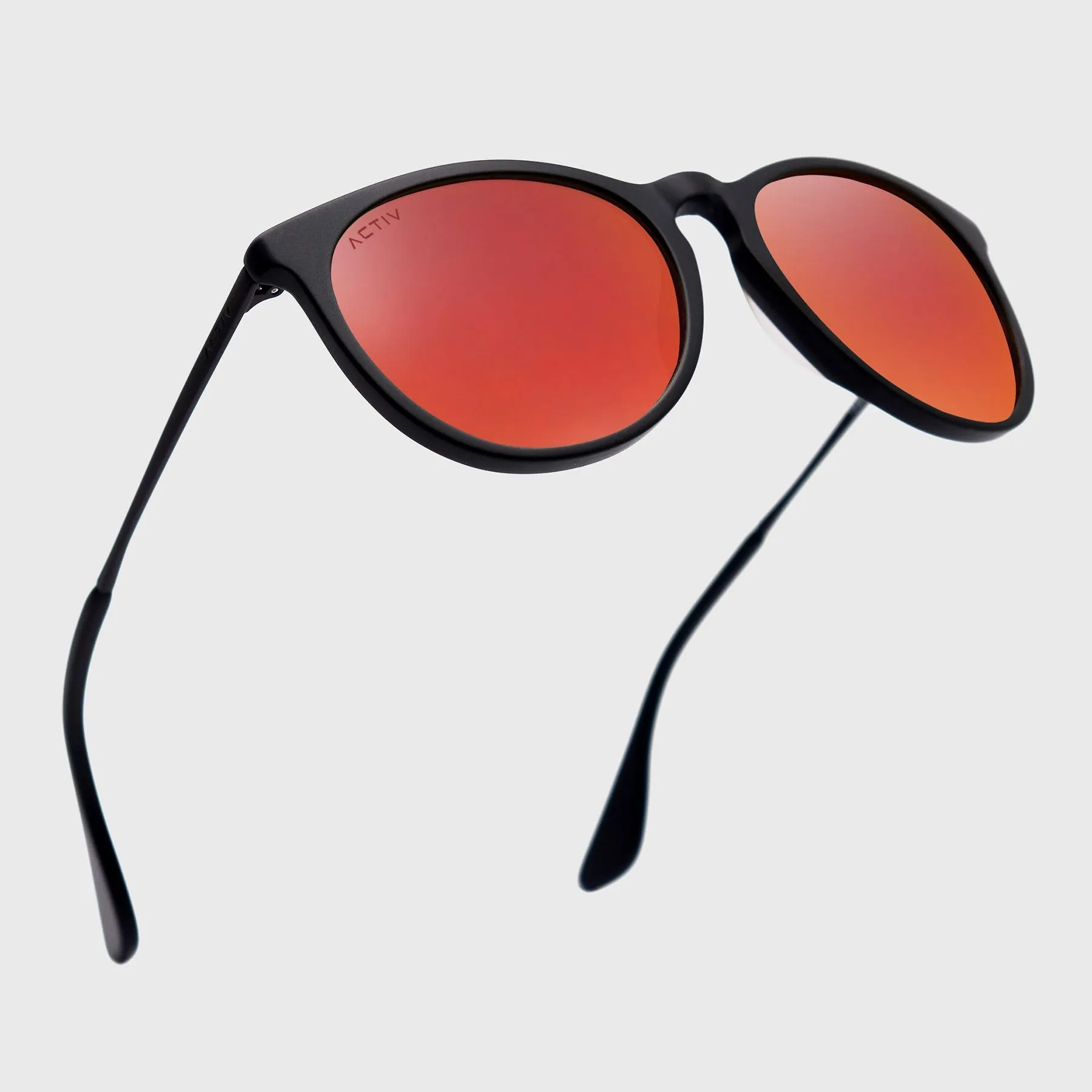 ACTIV - T2B Matte Black with Red Mirror Lens