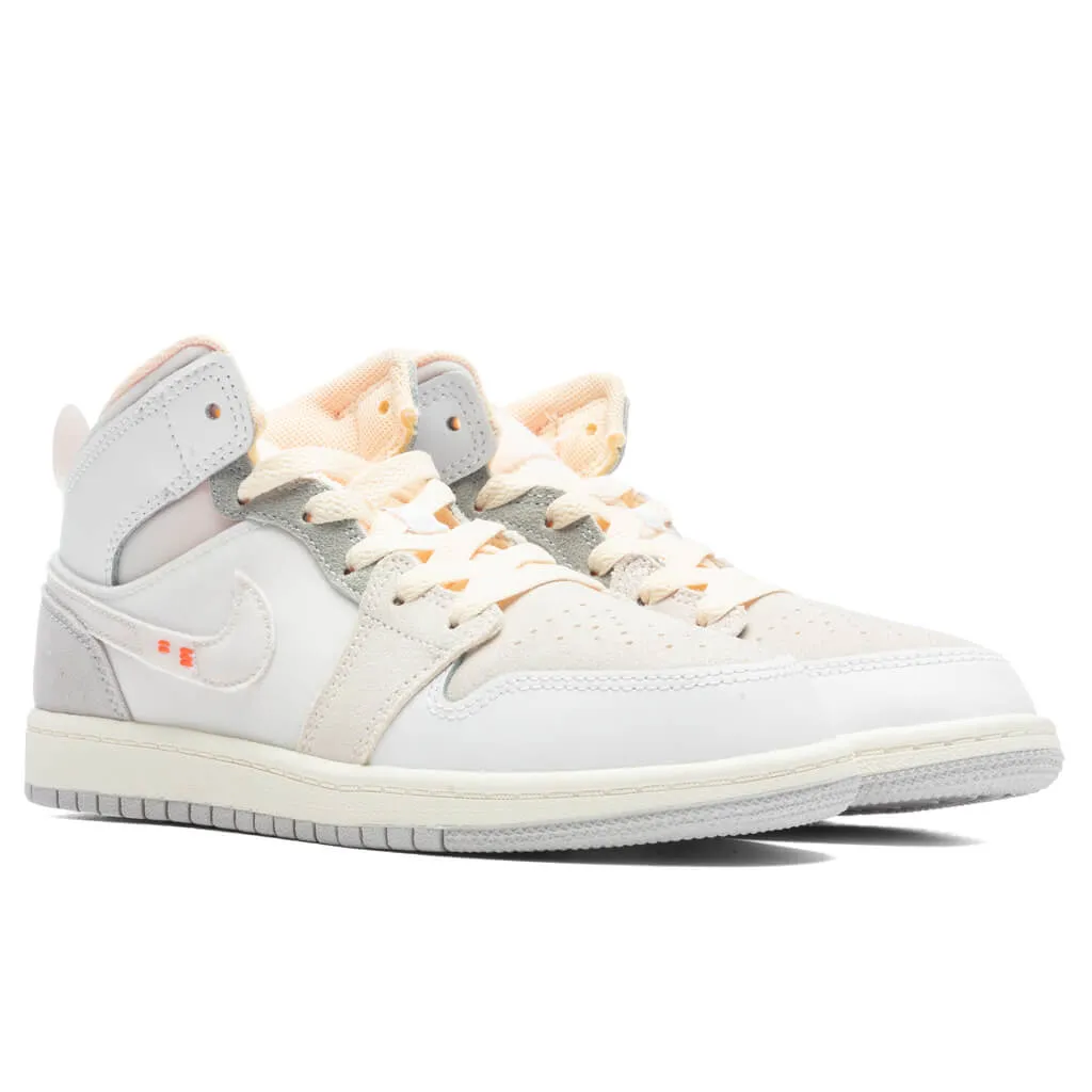 Air Jordan 1 Mid SE Craft (PS) - White/Neutral Grey/Phantom