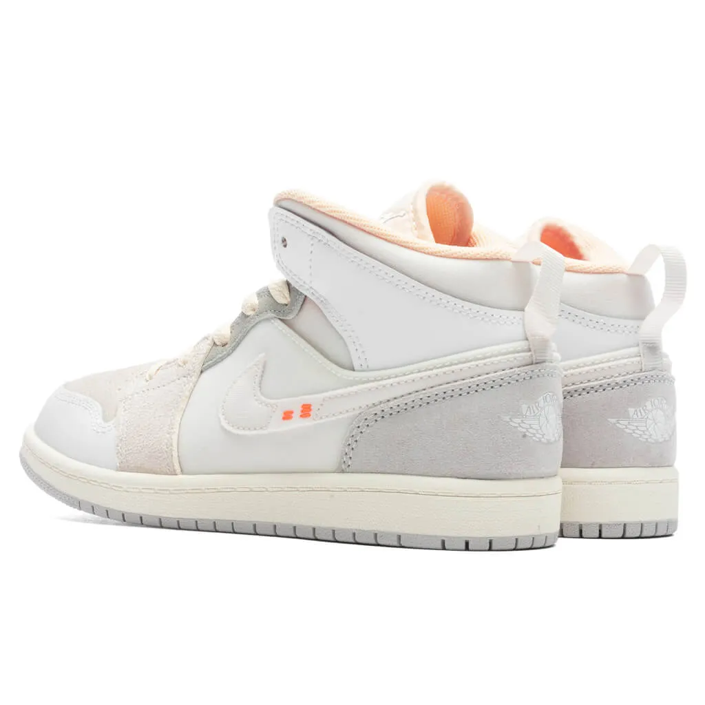 Air Jordan 1 Mid SE Craft (PS) - White/Neutral Grey/Phantom