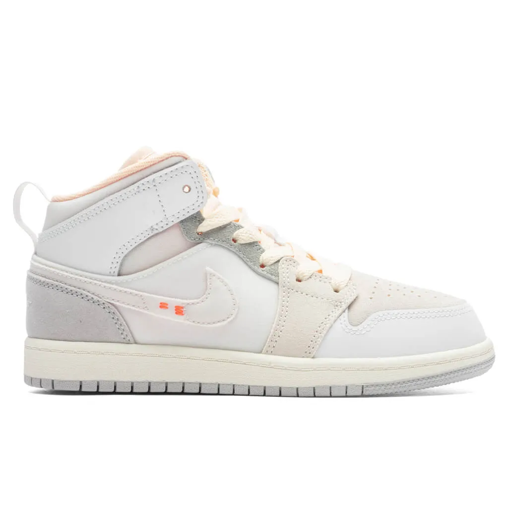 Air Jordan 1 Mid SE Craft (PS) - White/Neutral Grey/Phantom