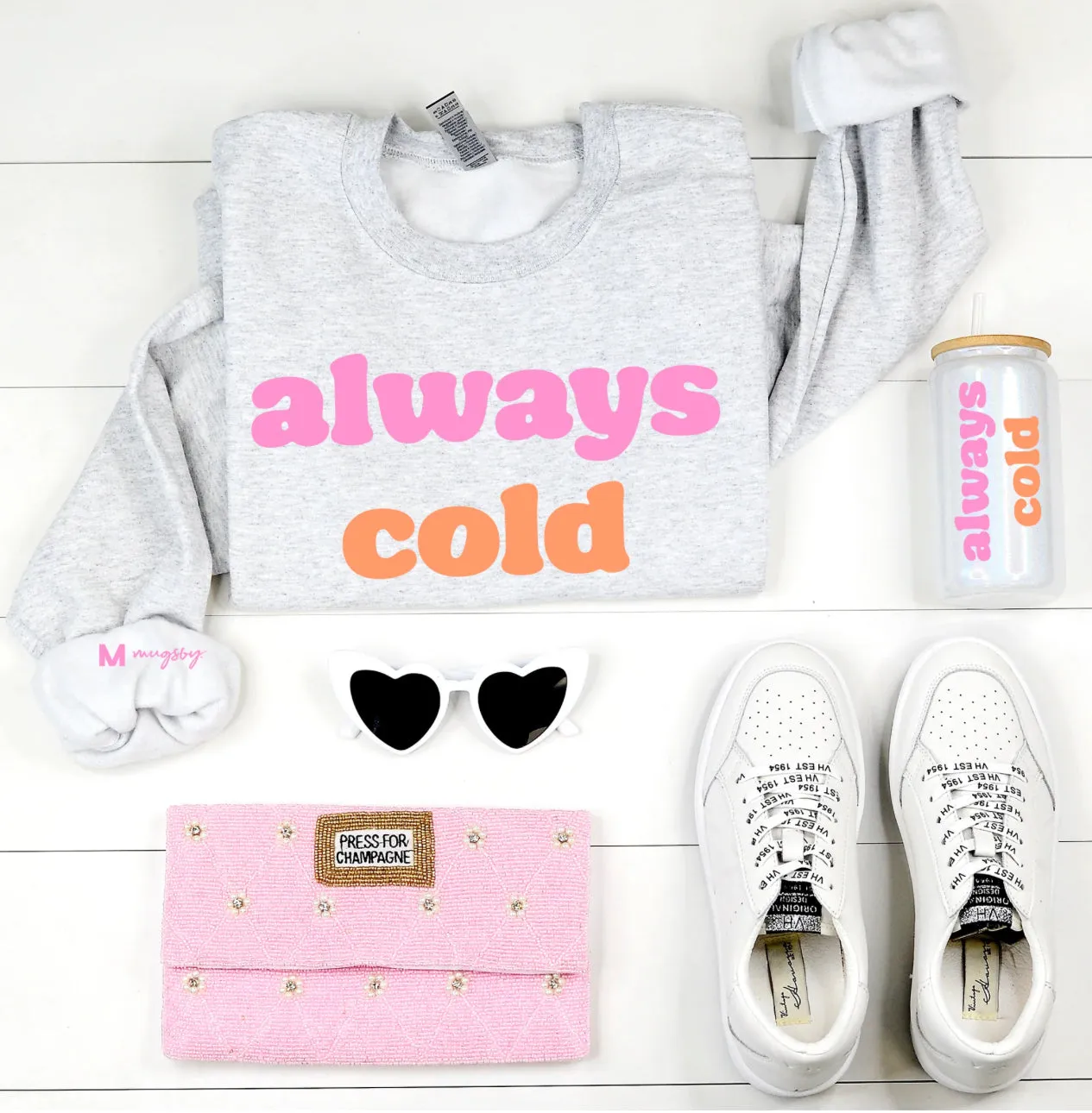 {ALWAYS COLD} Cute   Sweet Ash Gray Sweatshirt