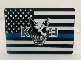 Blue Line K9 with American Flag Hitch Cover