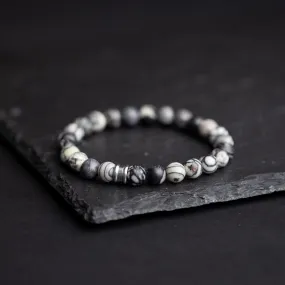 Bracelet with 8mm dark Jasper natural stone