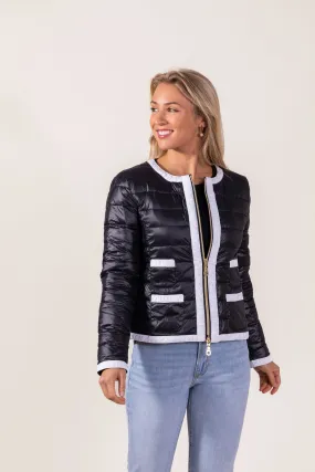 Channel Contrast Puffer Jacket