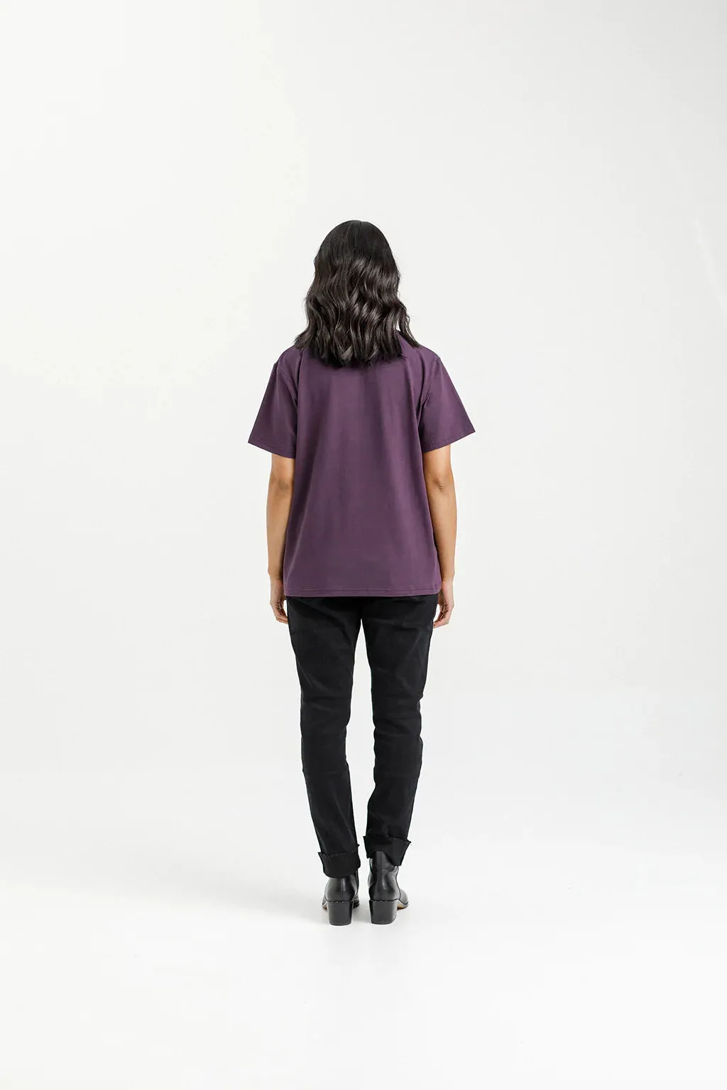 Chris Tee | Plum with Black Flocked X