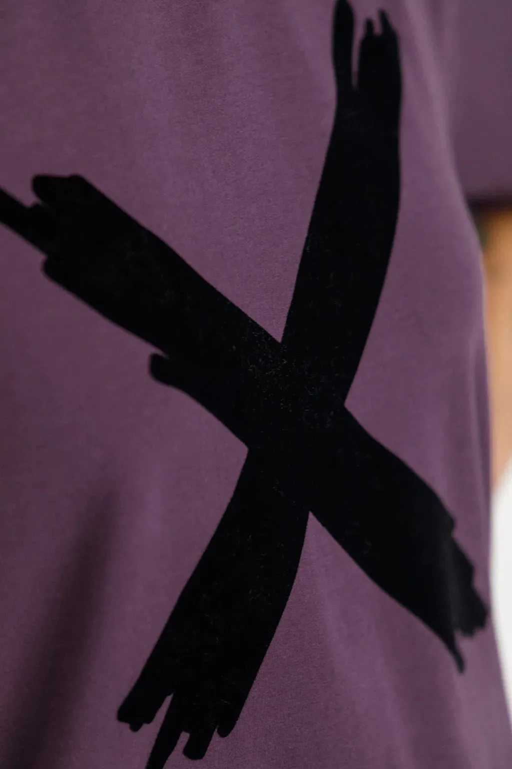 Chris Tee | Plum with Black Flocked X