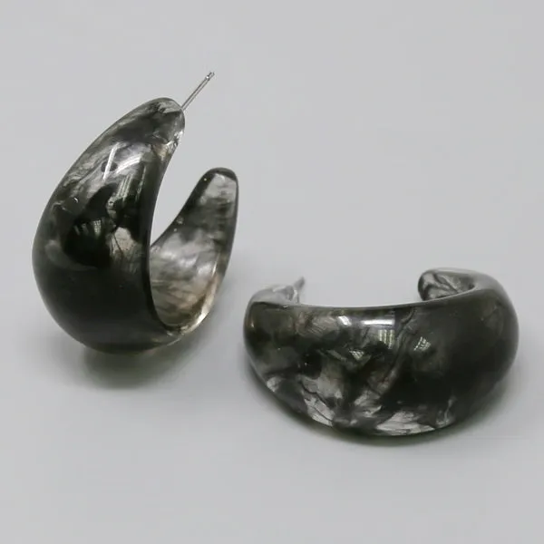 Chunky Resin Hoop Earrings