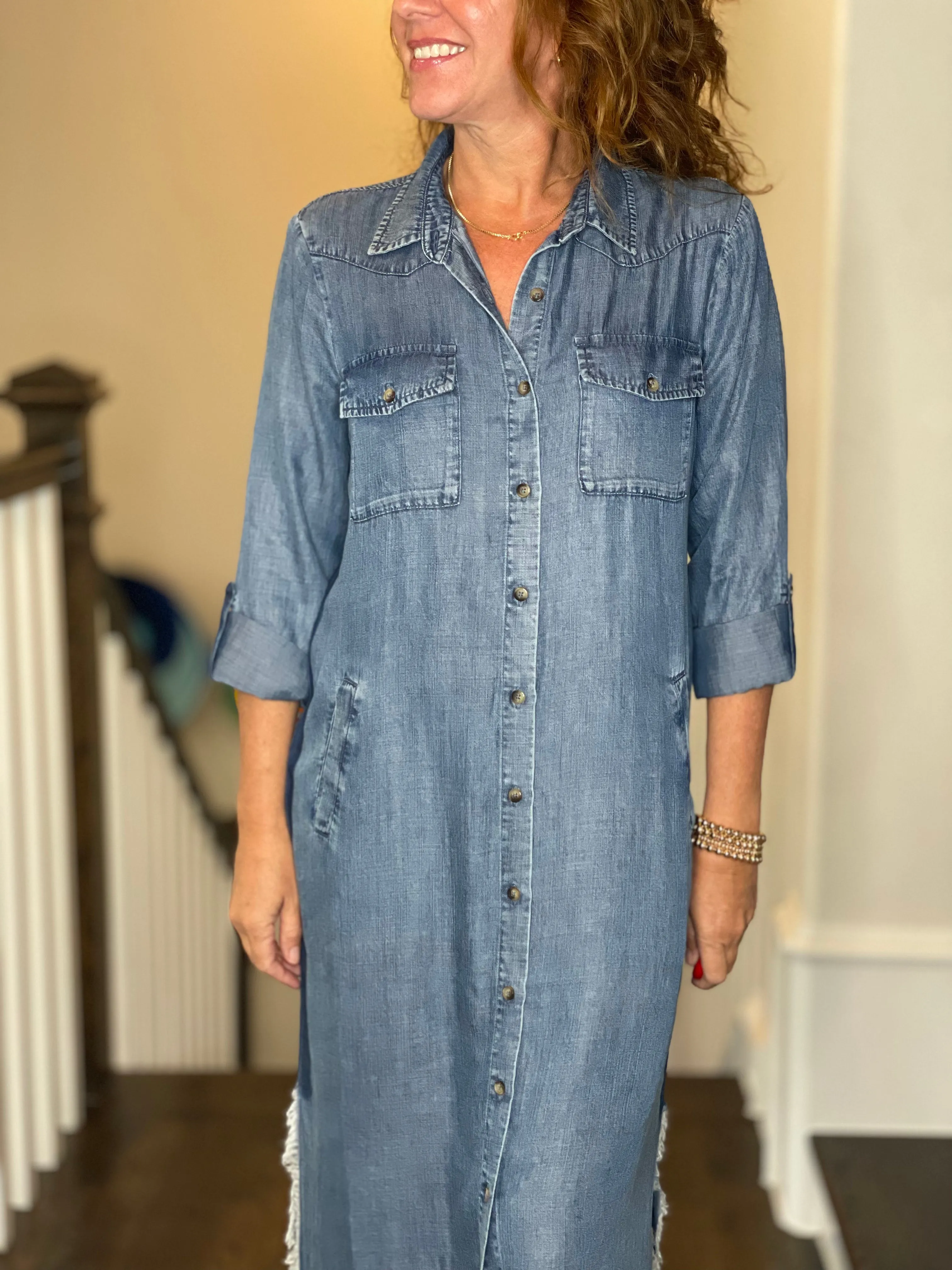 City 2-Way Chambray Dress