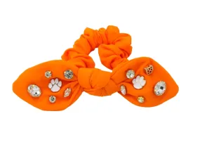 Clemson Orange Logo Bow Scrunchie