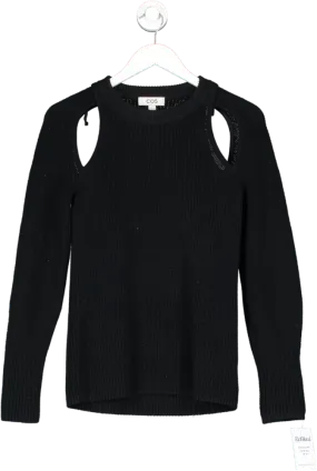 cos Black Knitted Cut-out Jumper UK XS