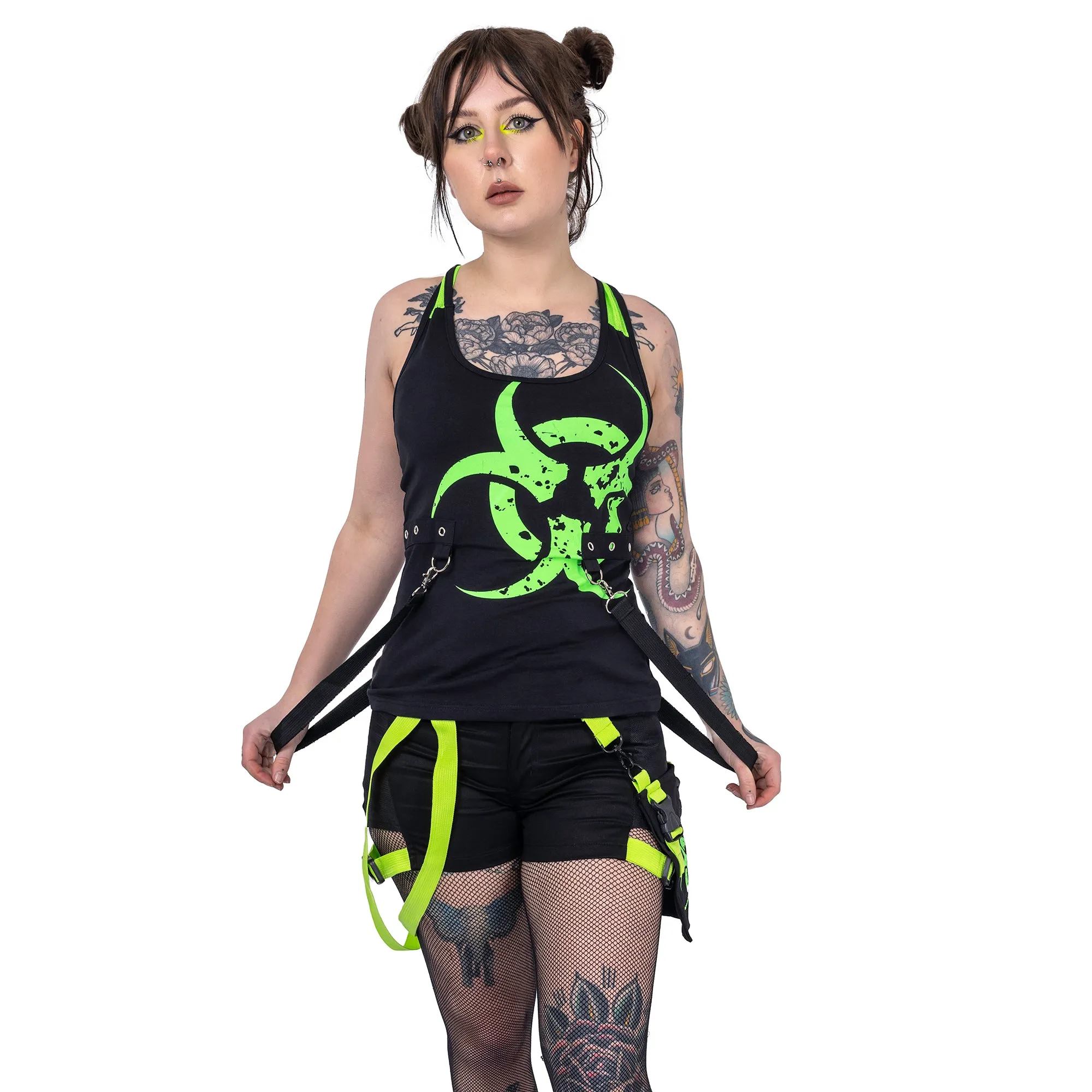 DANGER ZONE TOP - BLACK/GREEN