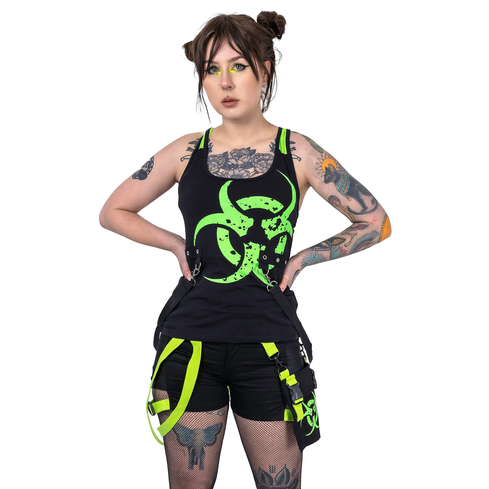 DANGER ZONE TOP - BLACK/GREEN