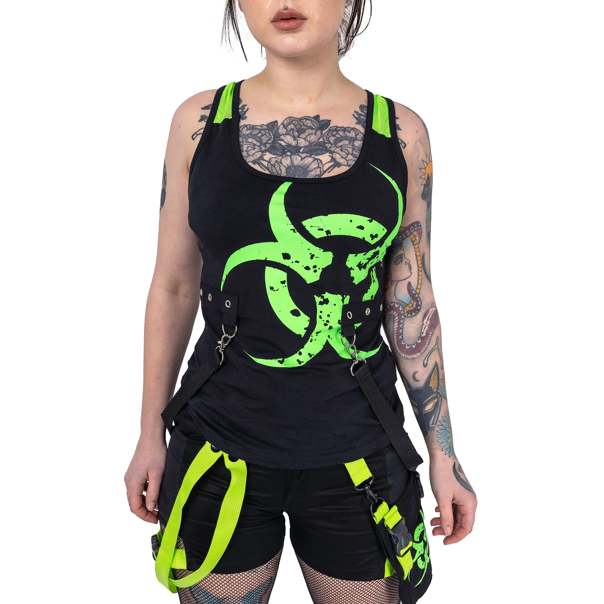 DANGER ZONE TOP - BLACK/GREEN