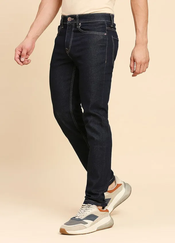 Dark Blue Premium Five Pocket Slim Fit Jeans