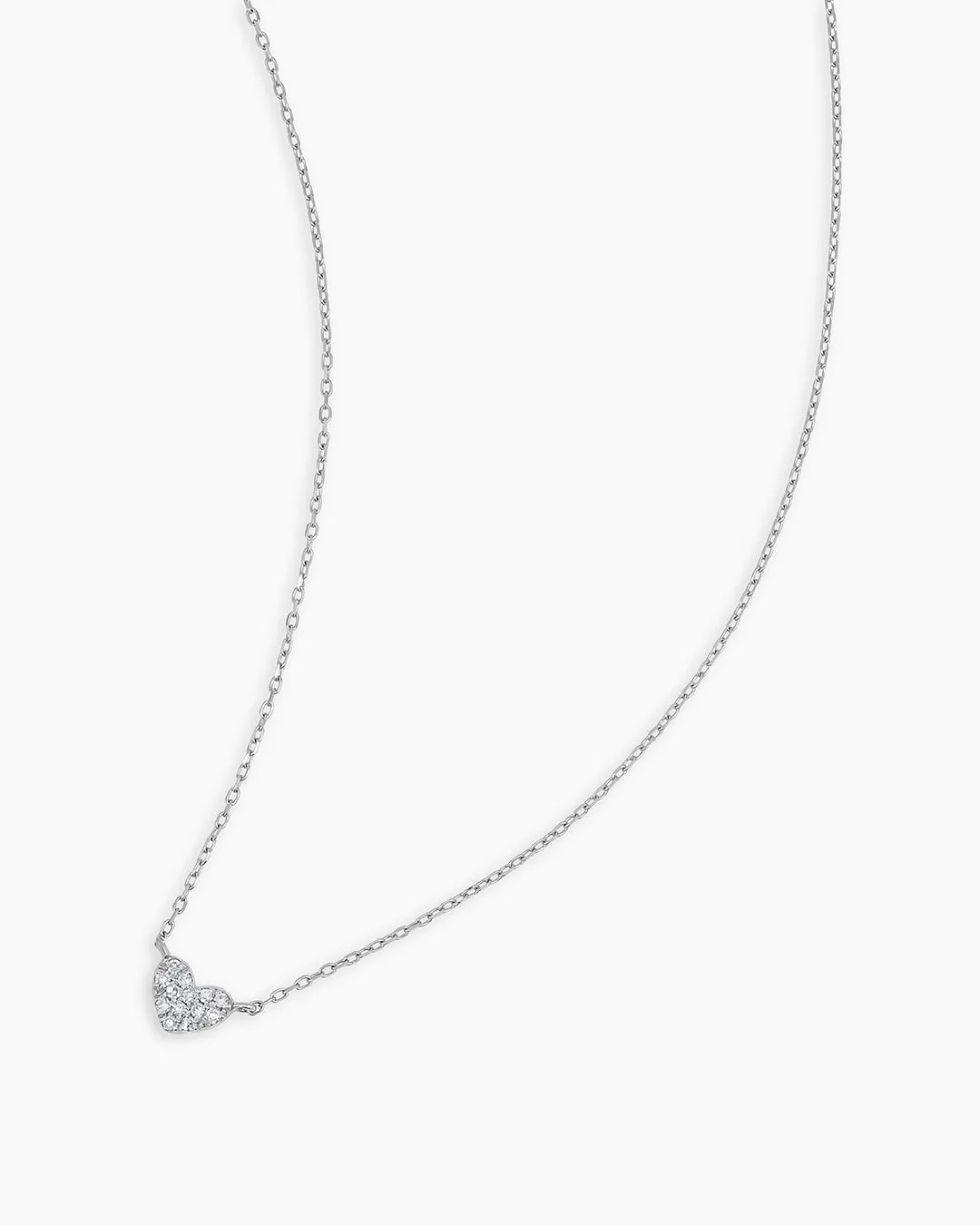 Diamond Pavé Heart Charm Necklace