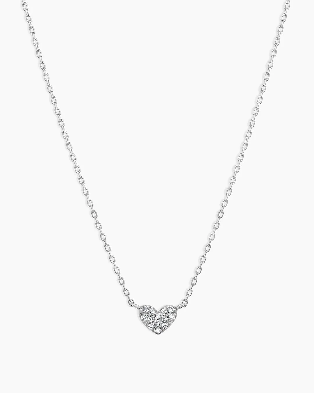 Diamond Pavé Heart Charm Necklace