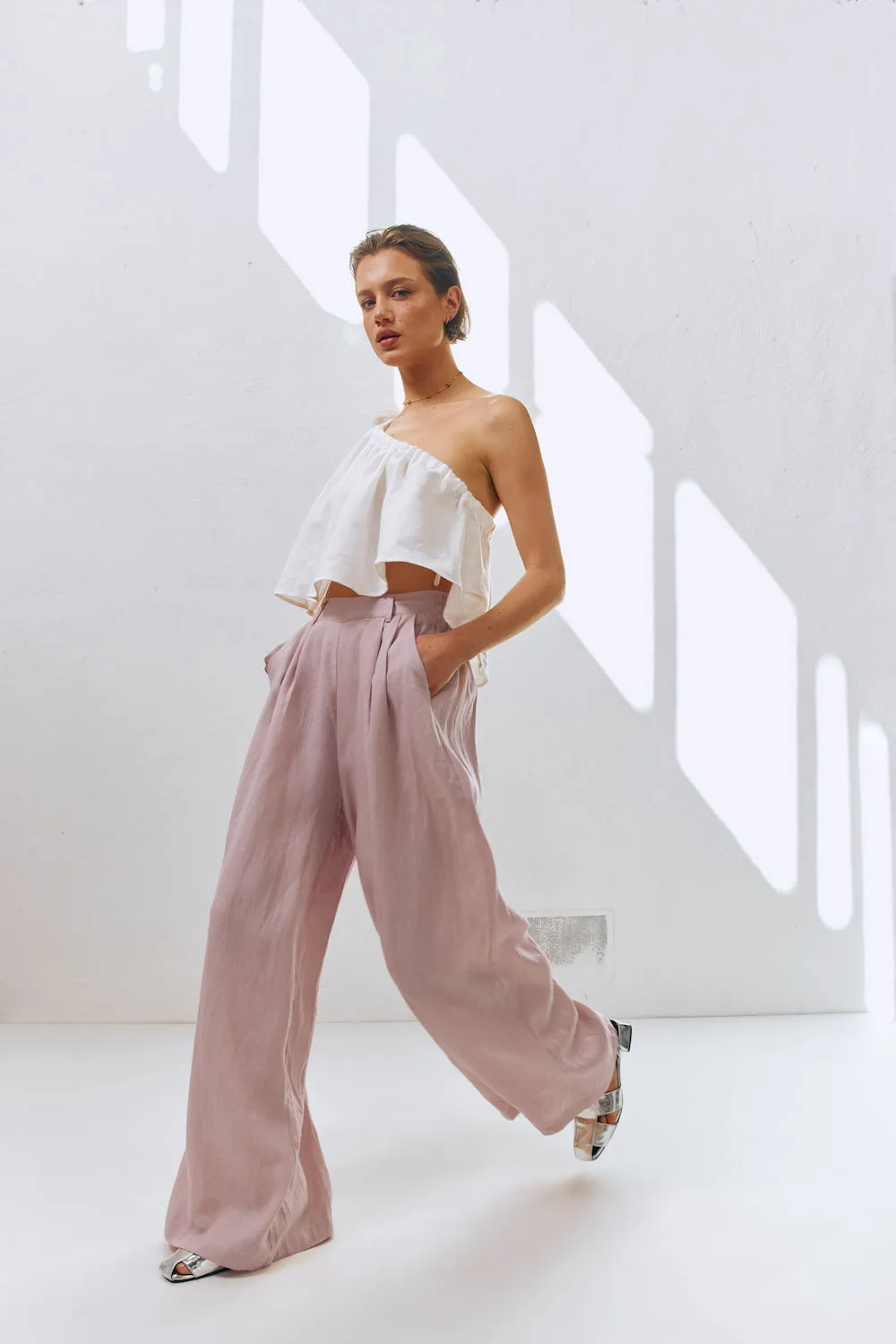 Energy Flows Linen Pants Mauve