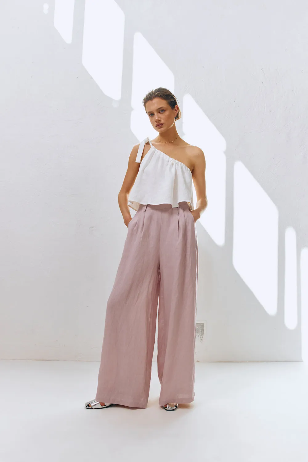 Energy Flows Linen Pants Mauve