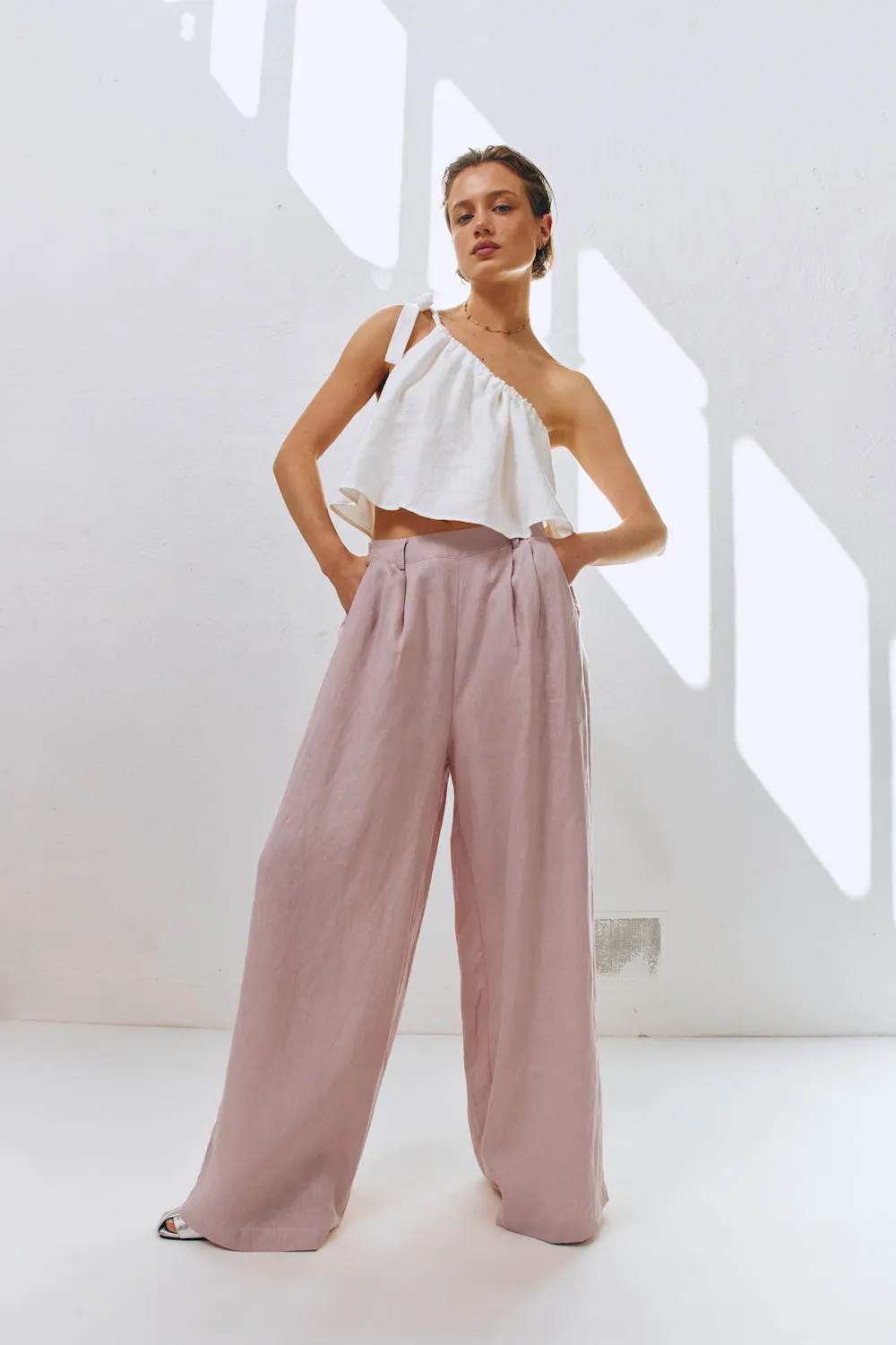 Energy Flows Linen Pants Mauve