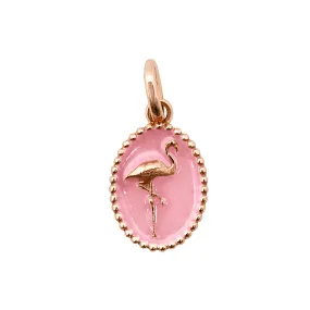 Flamingo Fuchsia Resin pendant, Rose Gold