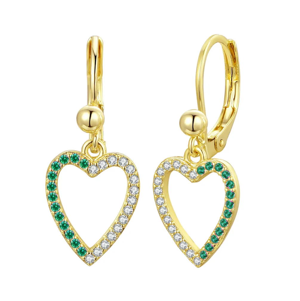 Gold Plated Earrings With Open Heart Design