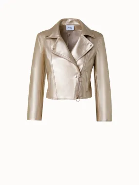 Goldene Bikerjacke aus Kunstleder