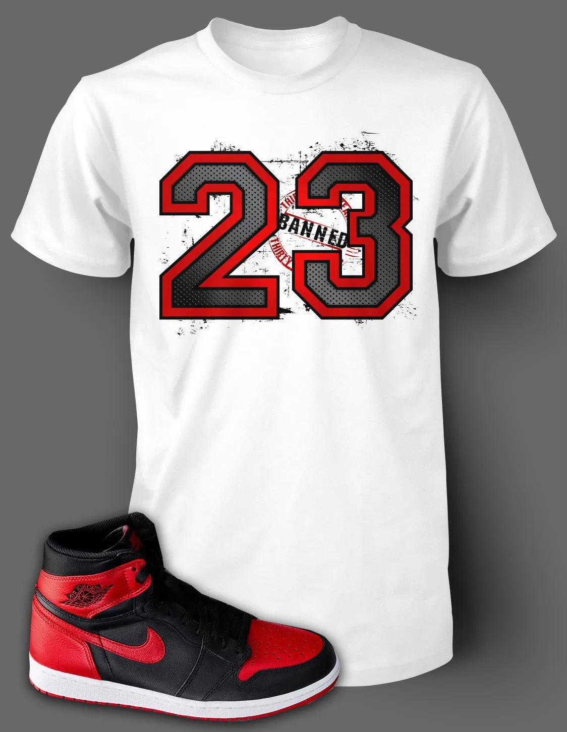 Graphic Shattered T Shirt To Match Retro Air Jordan 1 Banned Shoe