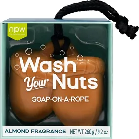 Hello Handsome Wash Your Nuts Soap-On-A-Rope -Nutty Almond