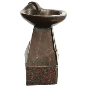 L. Filippi Abstract Bronze Outdoor Fountain on Granite Base