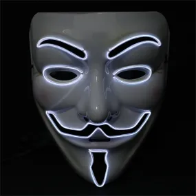 Light up Anonymous Mask - White