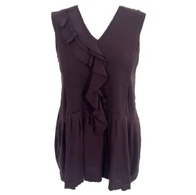 Marni Plum Fine Cashmere Knit Sleeveless Top S