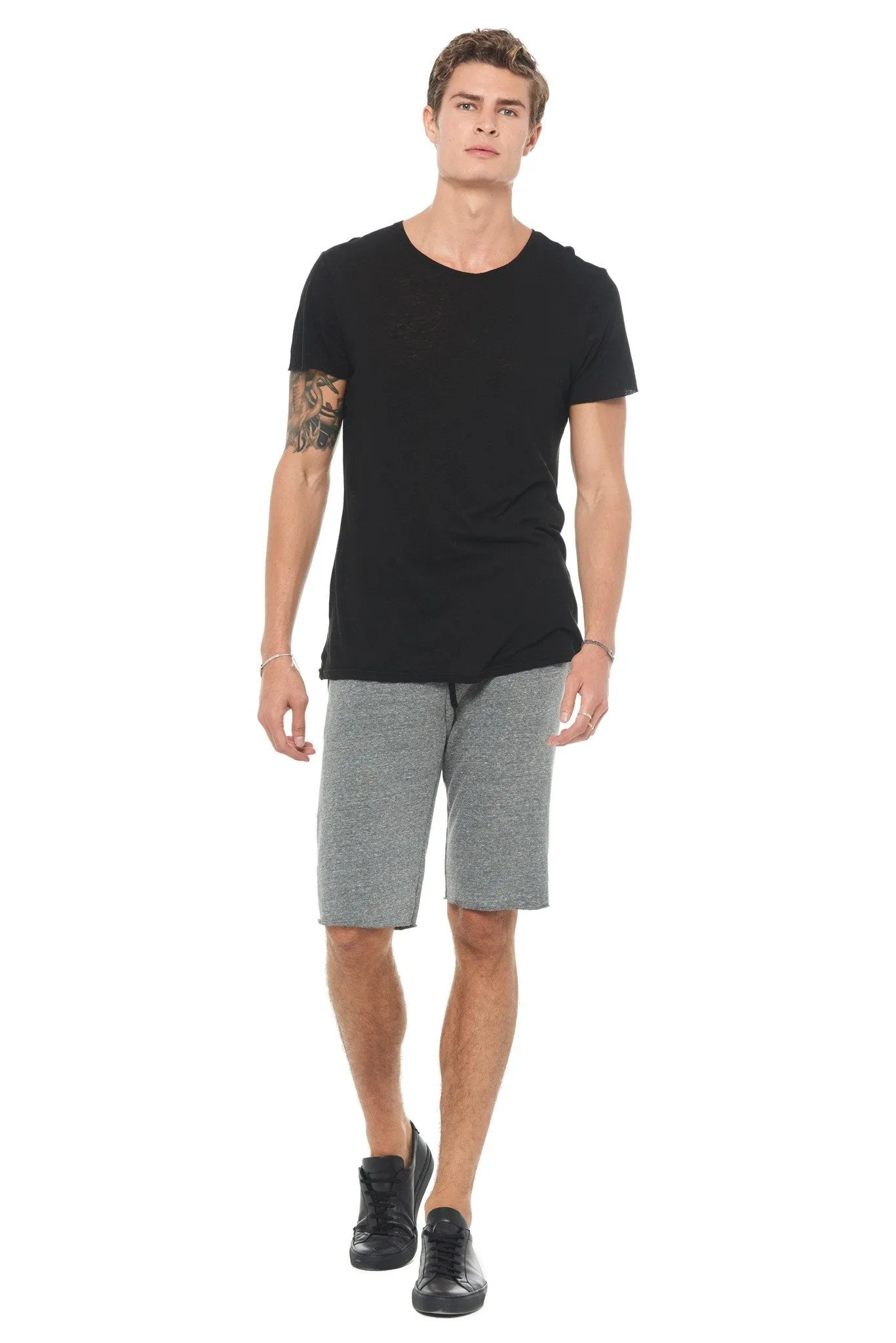 Men's French Terry Cut Off Short with Adjustable Draw Chord