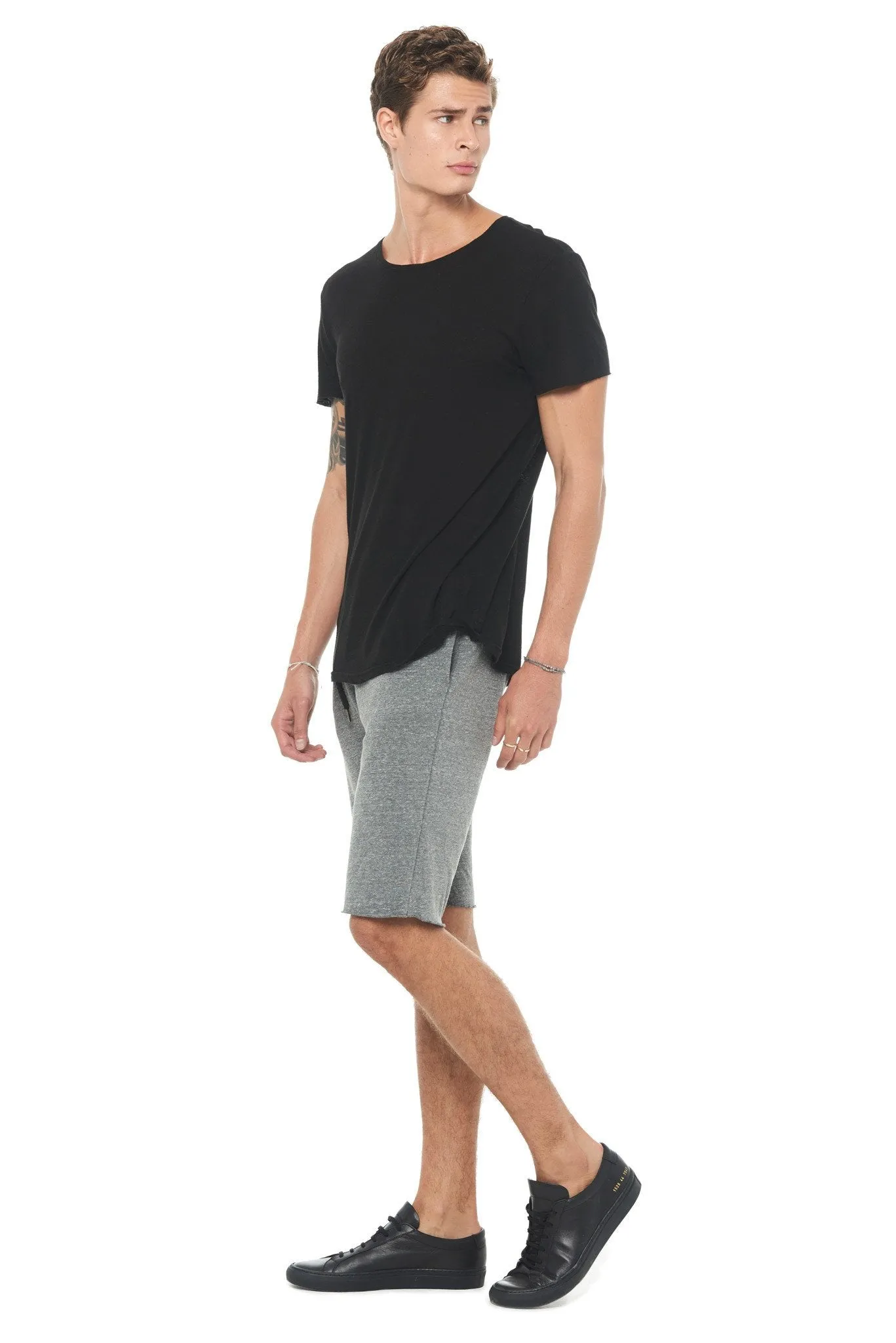 Men's French Terry Cut Off Short with Adjustable Draw Chord