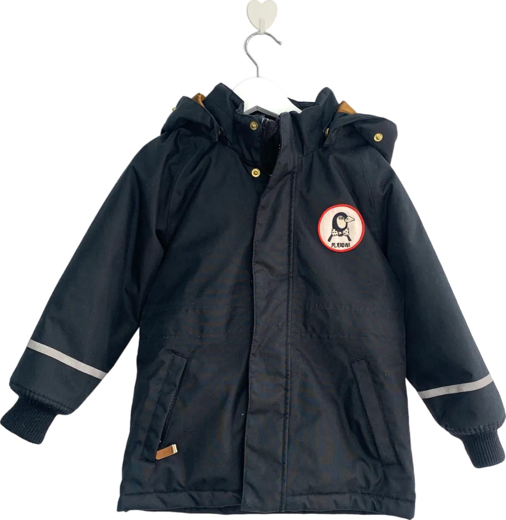 Mini Rodini Black Hooded Penguin Parker Coat 4 Years