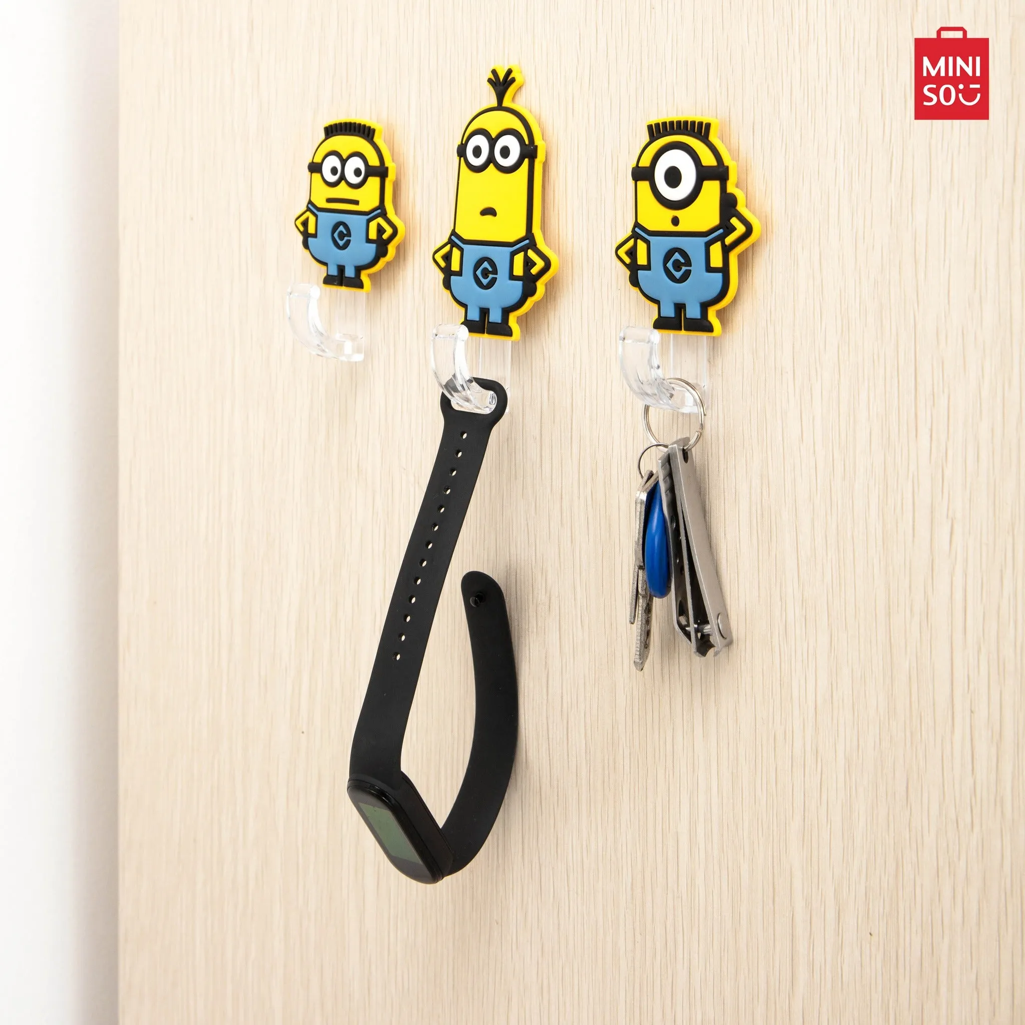 MINISO Minions Collection Foreign Shaped PVC Soft Rubber Hook (3pcs)