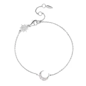 Moonstone Silver Petite Moon Bracelet