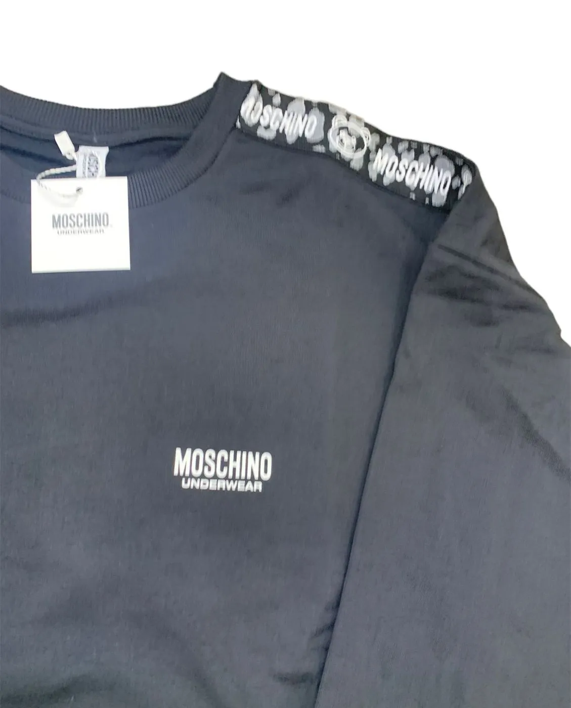 Moschino Felpa Uomo Nero Maculato