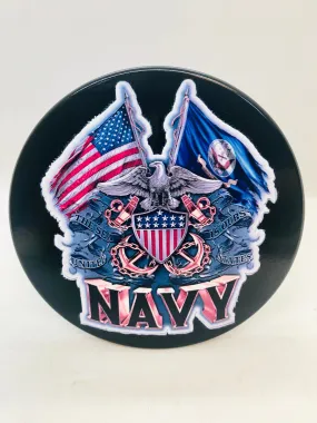 Navy We Own The Sea Hitch Cover