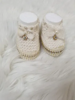 Nipperland Babyschuhe Gestrickt-Creme-2027