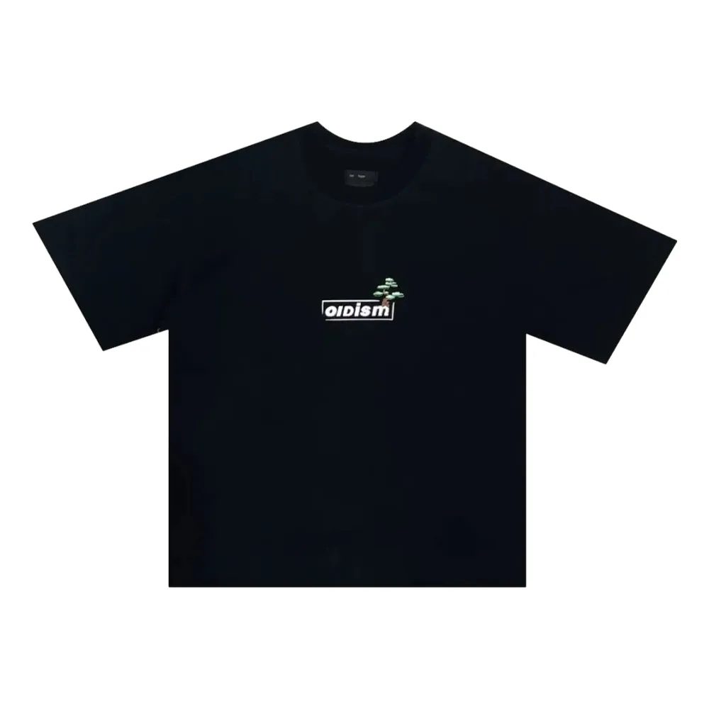 OLDISM OLD/SM POTTED PLANT EMBROIDERY LOGO TEE-BLACK