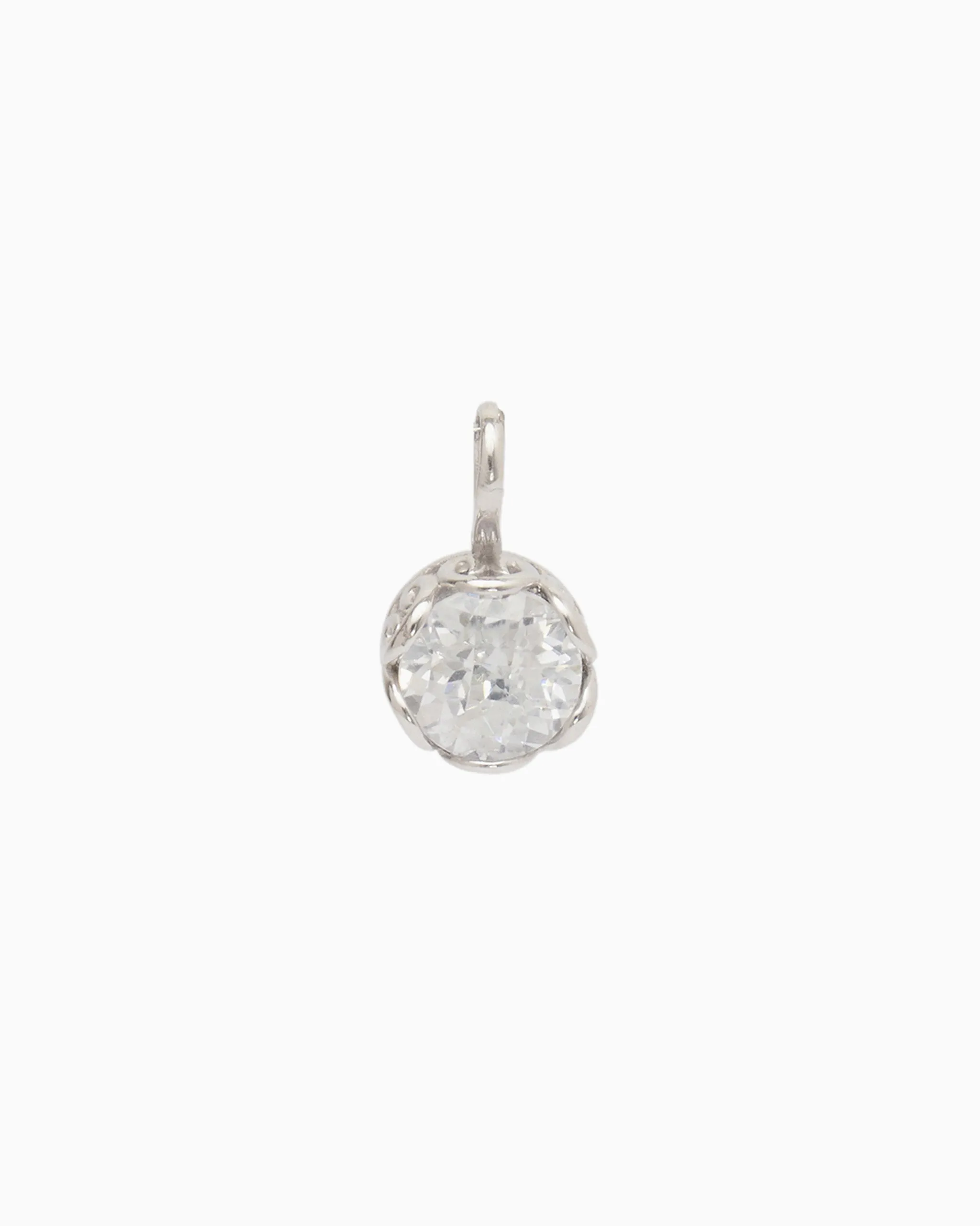 Princess Petroglyph Stone Pendant - White Zircon